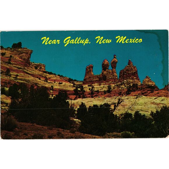 Rock Formations Near Gallup New Mexico Postcard Unposted - Picture 1 of 2